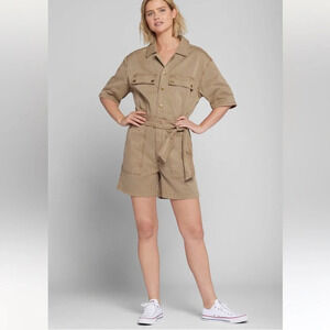 CURRENT/ELLIOTT The Serenity Short Sleeve Utility Jumper Romper Size Small Nwt